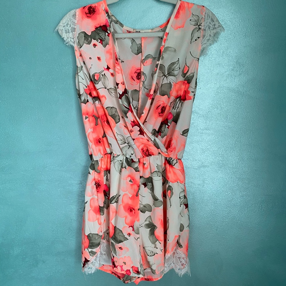 Beautiful Floral Lace Romper